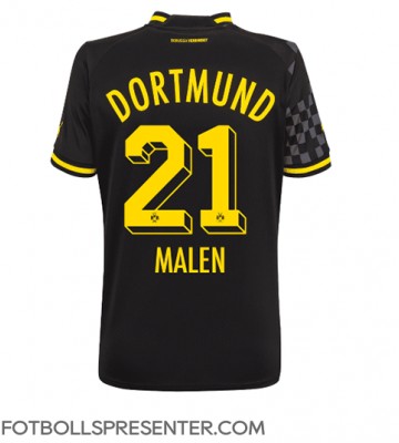 Borussia Dortmund Donyell Malen #21 Borta Matchtröja Dam 2022-23 Kortärmad